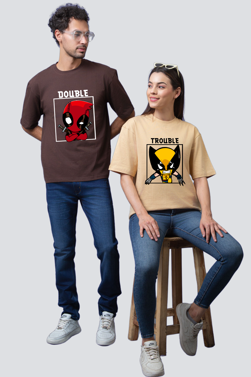 Deadpool & Wolverine Oversized Couple T-Shirts (Pack of 2)