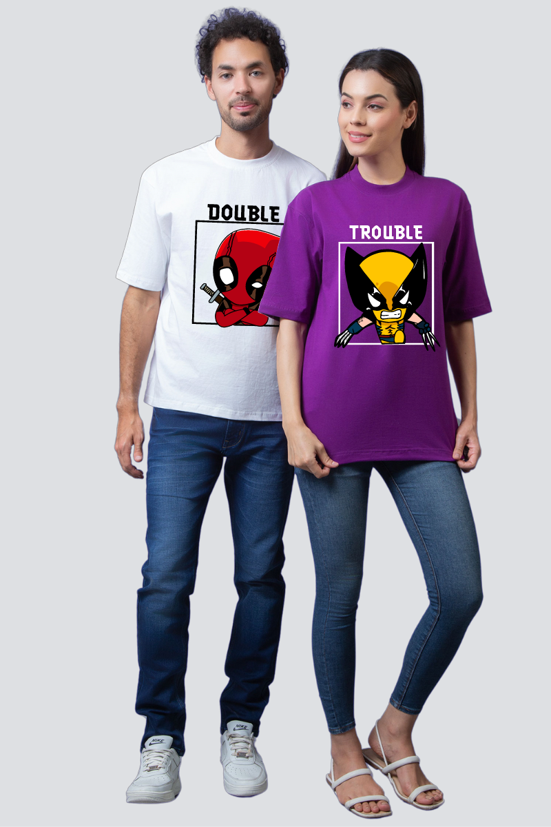 Deadpool & Wolverine Oversized Couple T-Shirts (Pack of 2)