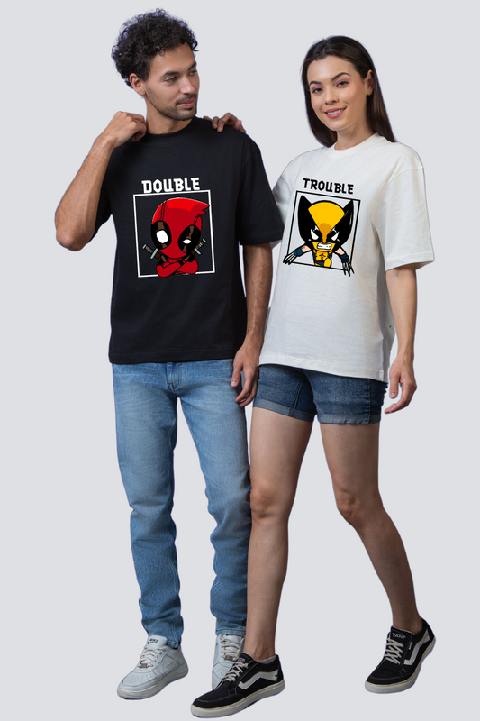 Deadpool & Wolverine Oversized Couple T-Shirts (Pack of 2)