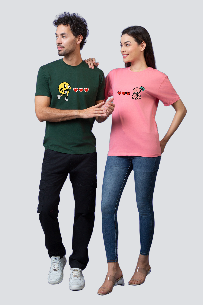 Retro Arcade Love Couple Unisex Tees - Pack of 2