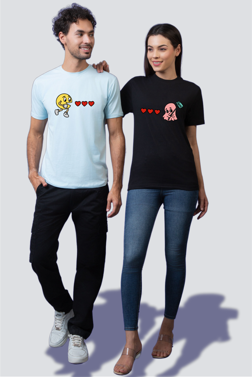 Retro Arcade Love Couple Unisex Tees - Pack of 2