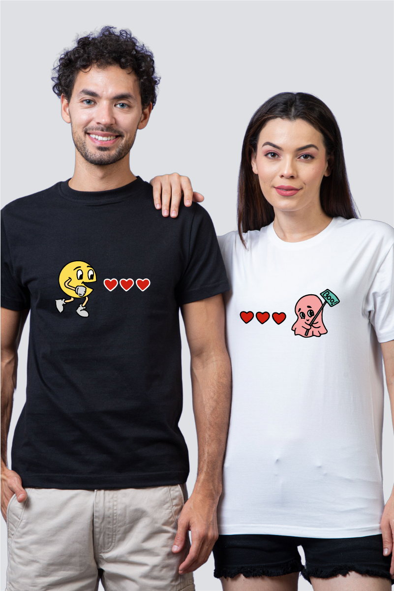 Retro Arcade Love Couple Unisex Tees - Pack of 2