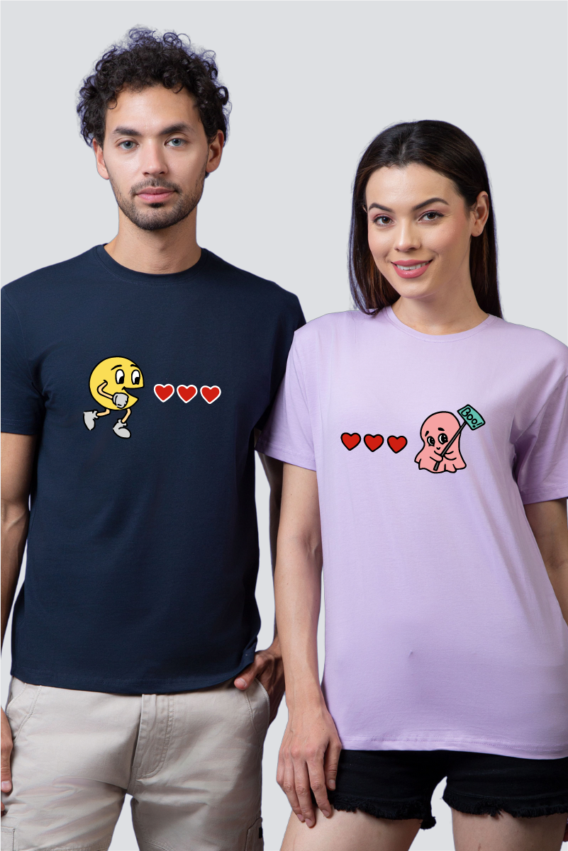 Retro Arcade Love Couple Unisex Tees - Pack of 2