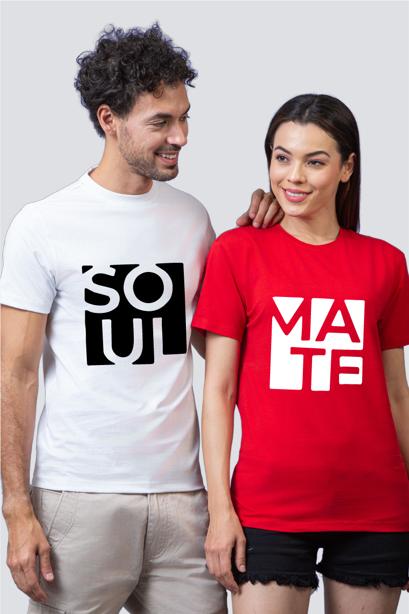 Soul & Mate Couple Unisex Tees - Pack of 2