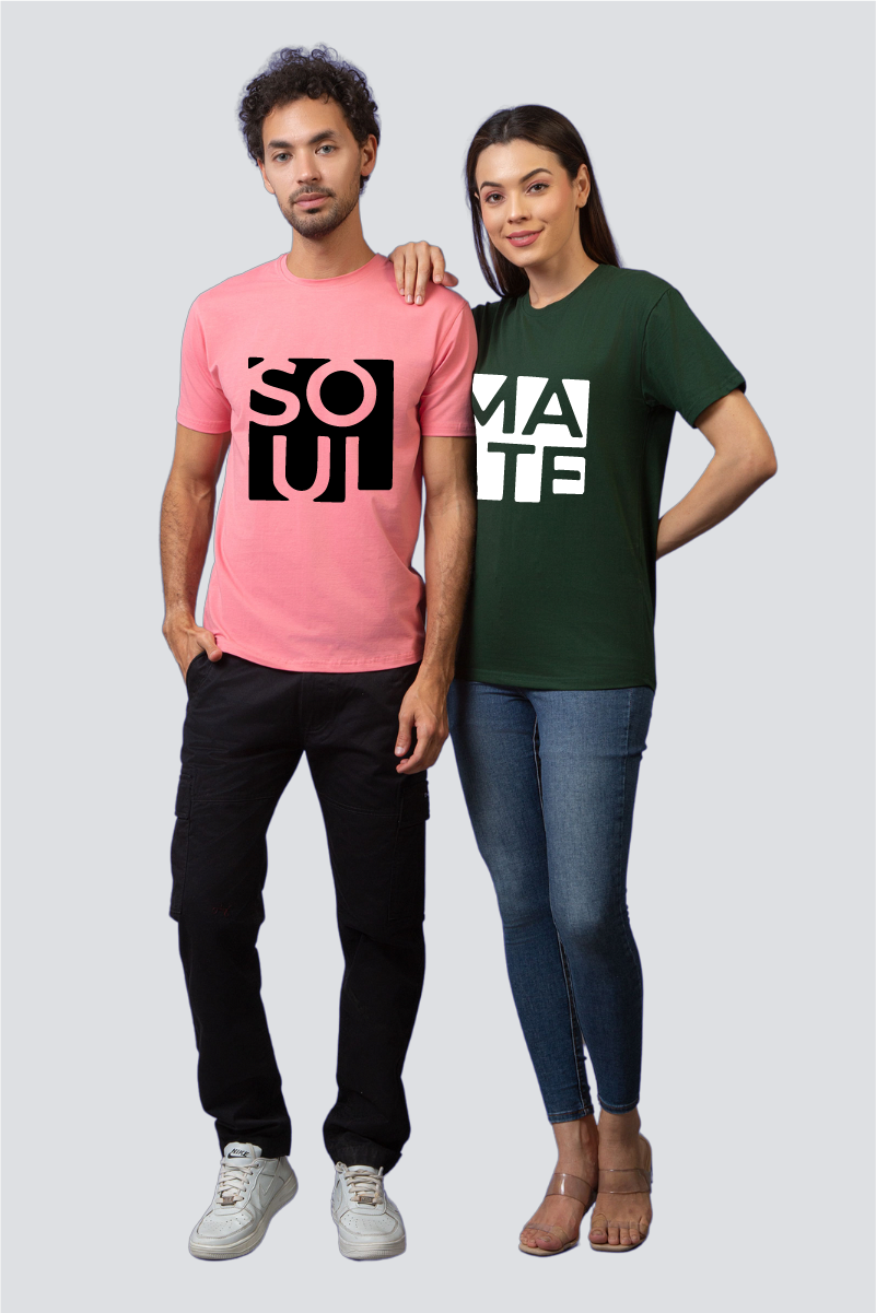 Soul & Mate Couple Unisex Tees - Pack of 2