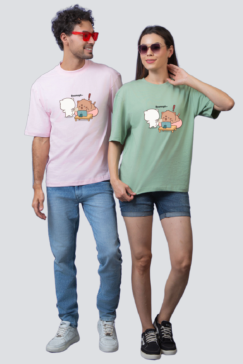 Comical Comfort Oversized Couple T-Shirts (Pack of 2)