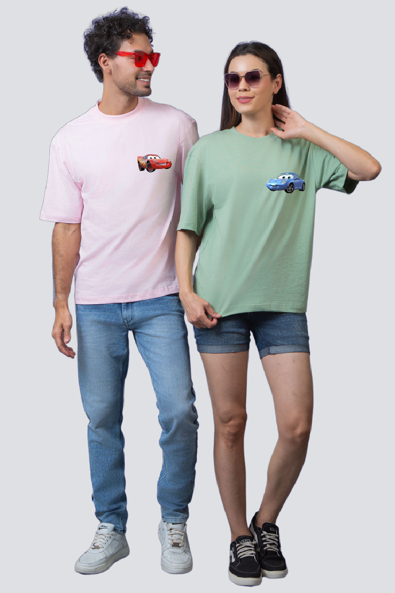 Speedster Romance: Oversized Couple T-Shirts (Pack of 2)