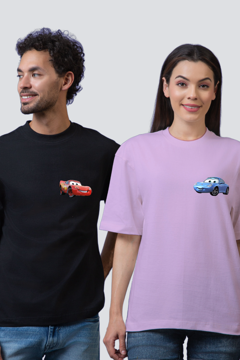 Speedster Romance: Oversized Couple T-Shirts (Pack of 2)