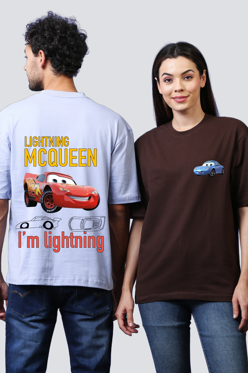 Speedster Romance: Oversized Couple T-Shirts (Pack of 2)