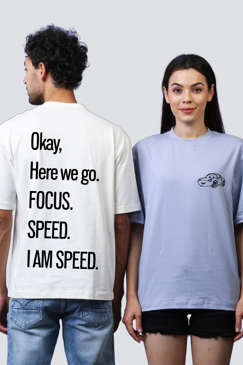 Inspirational Drive: Oversized Couple Tees for the Fast and Fearless (Pack of 2)