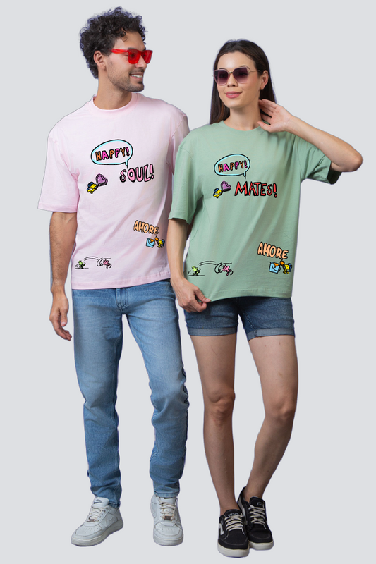 Snoopy-Inspired Oversized Couple T-Shirts (Pack of 2)