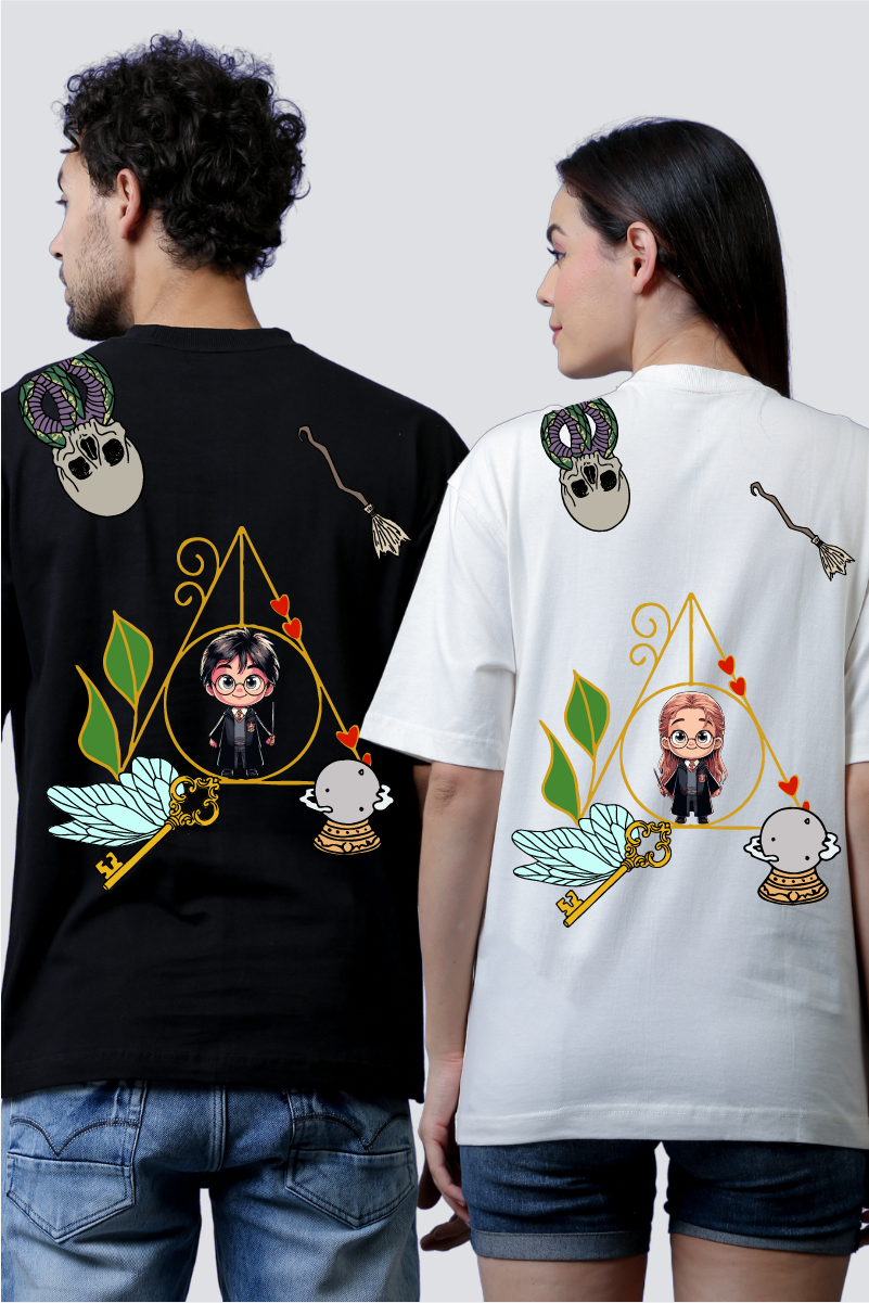 Magical Companions: Harry Potter Oversized Couple T-Shirts (Pack of 2)