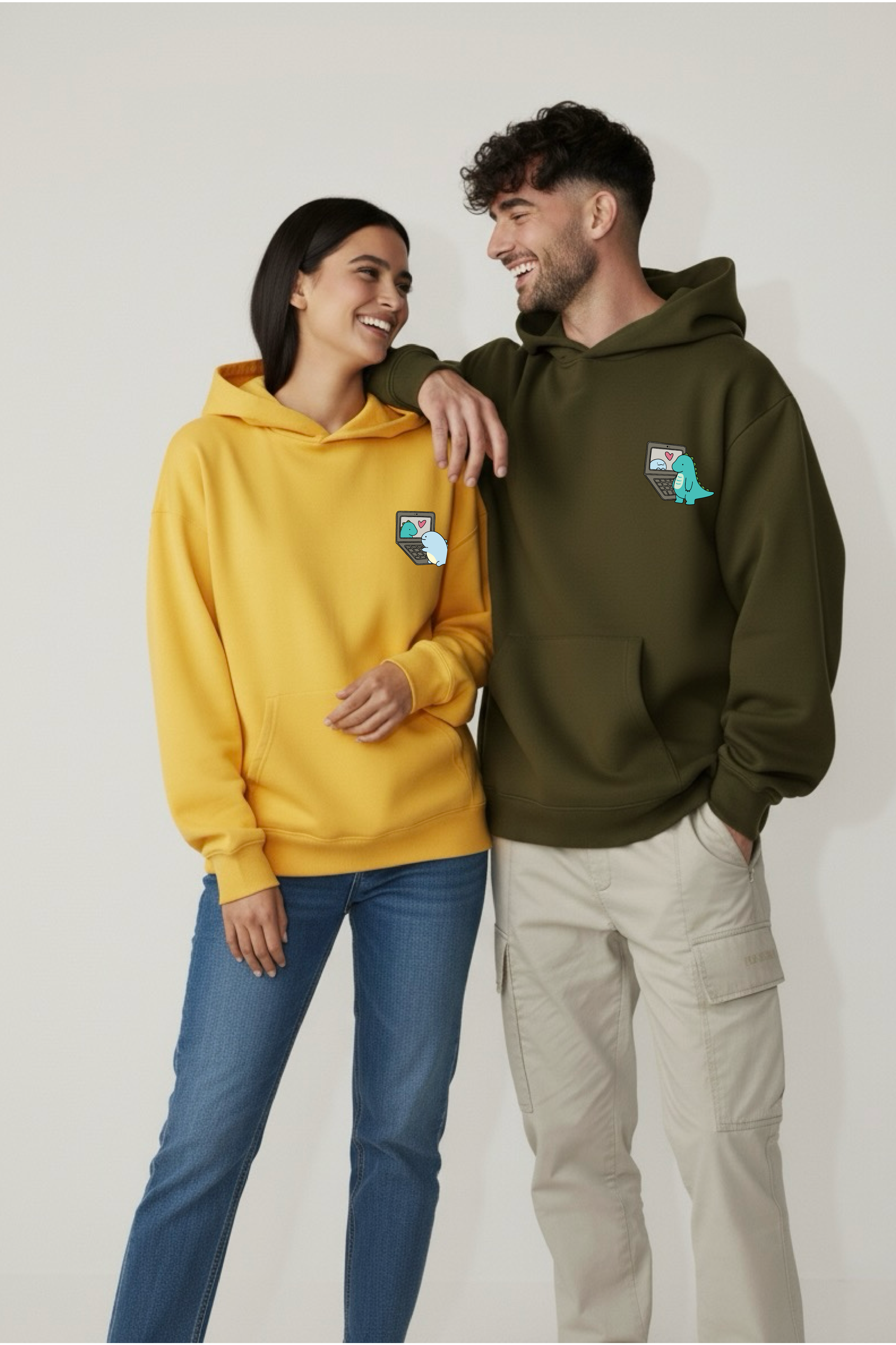 Long Distance Call Oversized Drop Shoulder Hoodies - Pack of 2