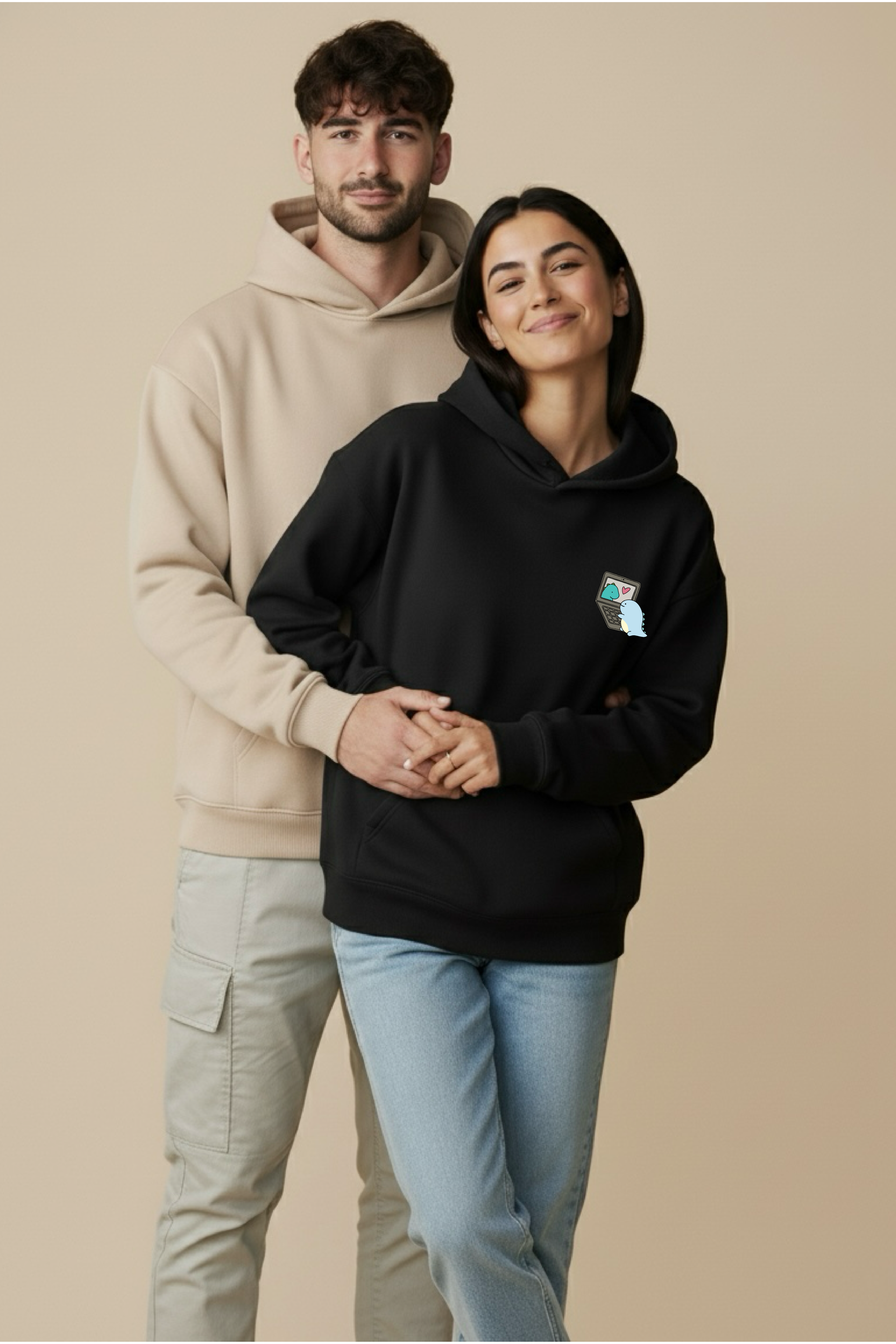 Long Distance Call Oversized Drop Shoulder Hoodies - Pack of 2