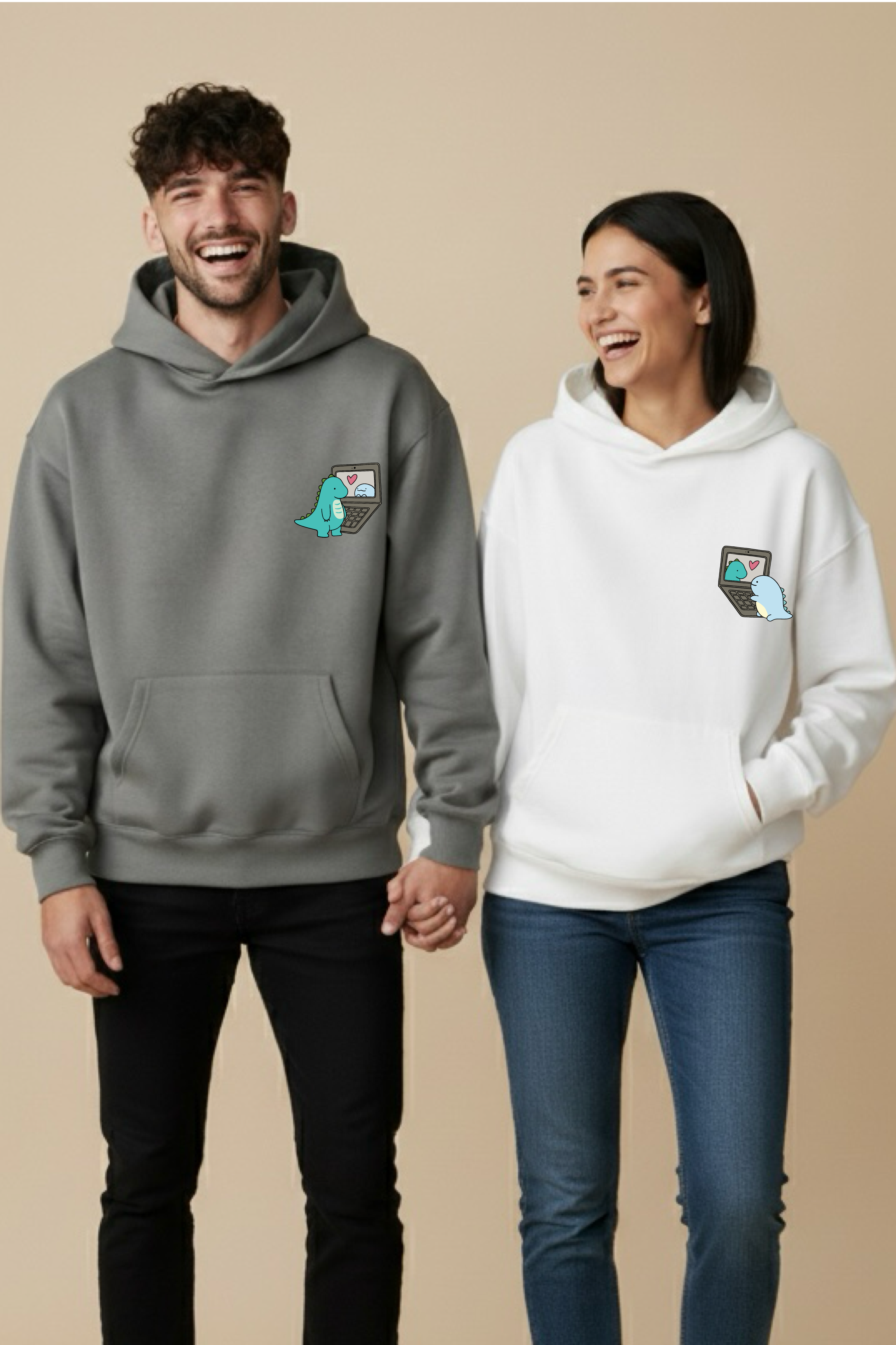 Long Distance Call Oversized Drop Shoulder Hoodies - Pack of 2