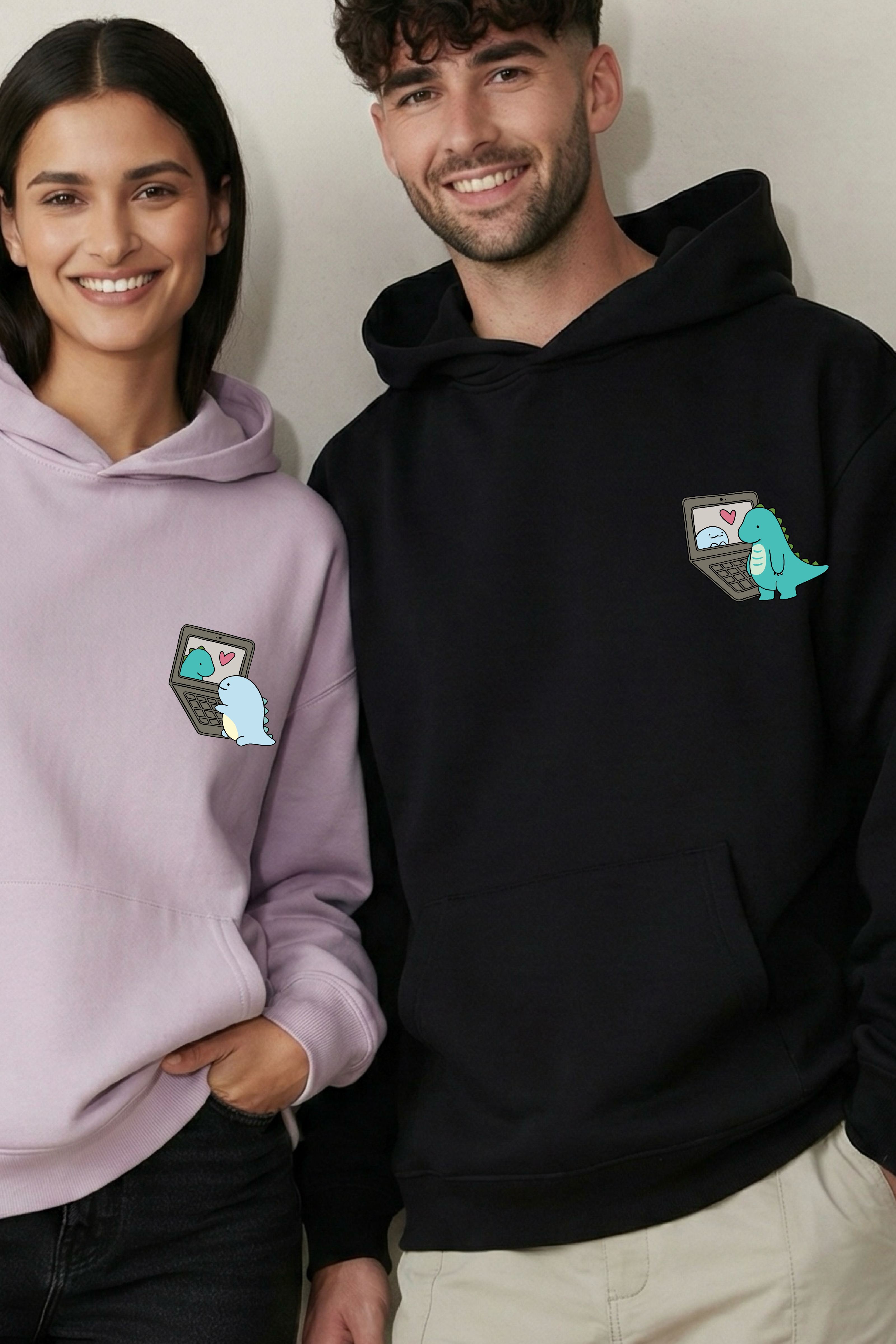 Long Distance Call Oversized Drop Shoulder Hoodies - Pack of 2