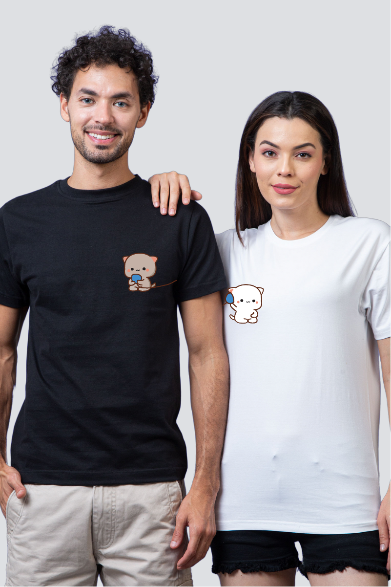 Cuddly Companions - Milk & Mocha Bear Couple Unisex Tees - Pack of 2