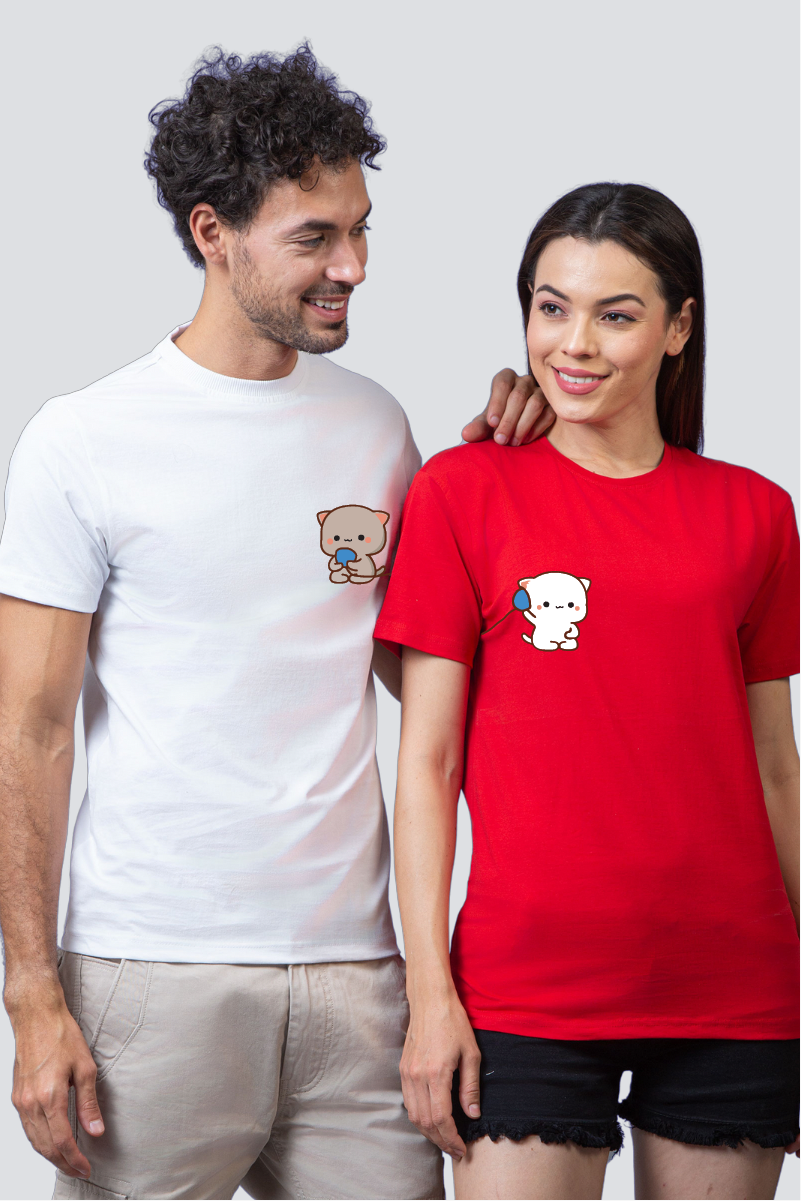 Cuddly Companions - Milk & Mocha Bear Couple Unisex Tees - Pack of 2