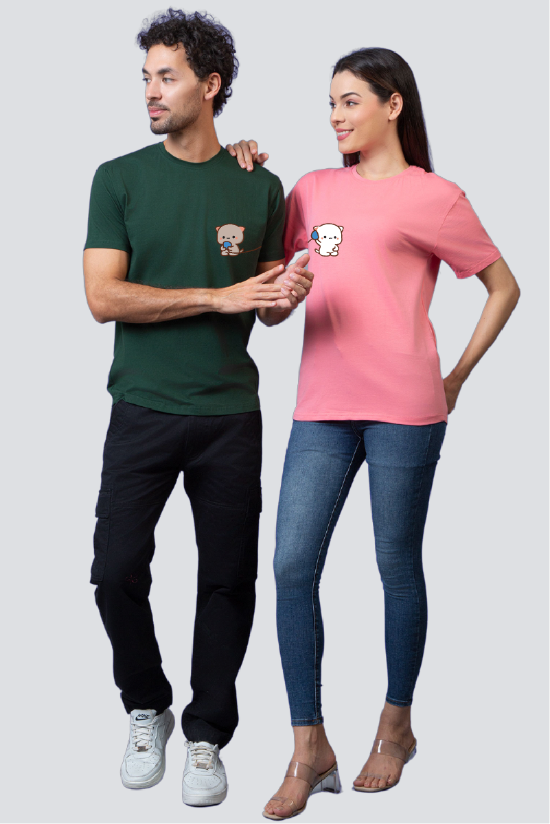 Cuddly Companions - Milk & Mocha Bear Couple Unisex Tees - Pack of 2