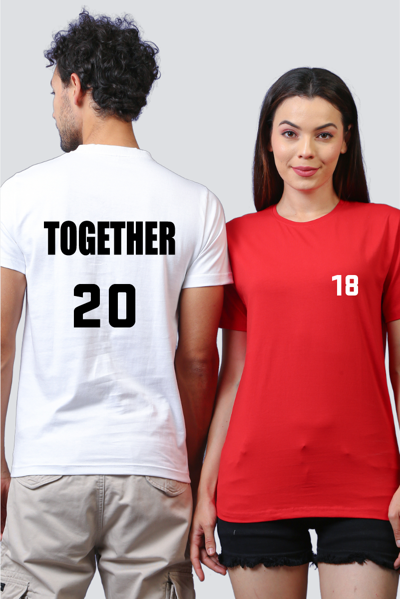 'Years of Togetherness' Edition Couple Unisex Tees - Pack of 2