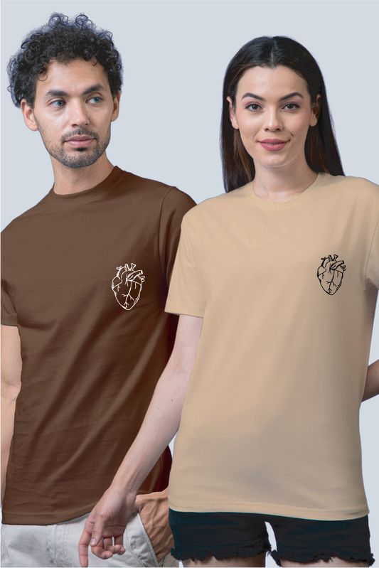 Heart Illustration Couple Unisex Tees - Pack of 2