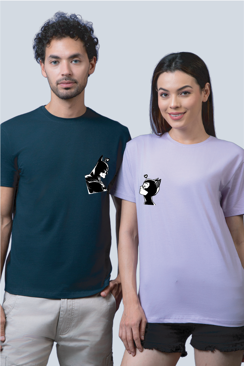 Batman & Catwoman Couple Unisex Tees - Pack of 2