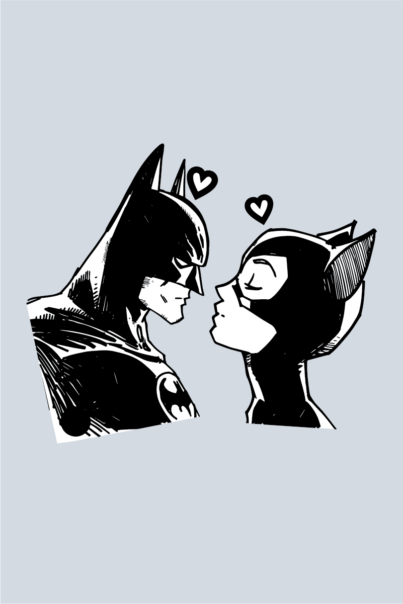 Batman & Catwoman Couple Unisex Tees - Pack of 2