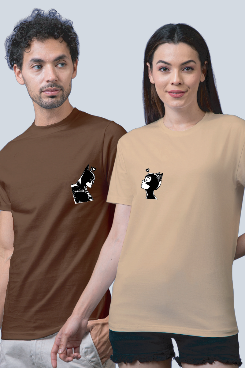 Batman & Catwoman Couple Unisex Tees - Pack of 2