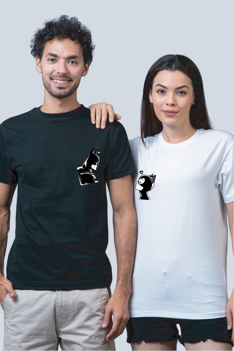 Batman & Catwoman Couple Unisex Tees - Pack of 2