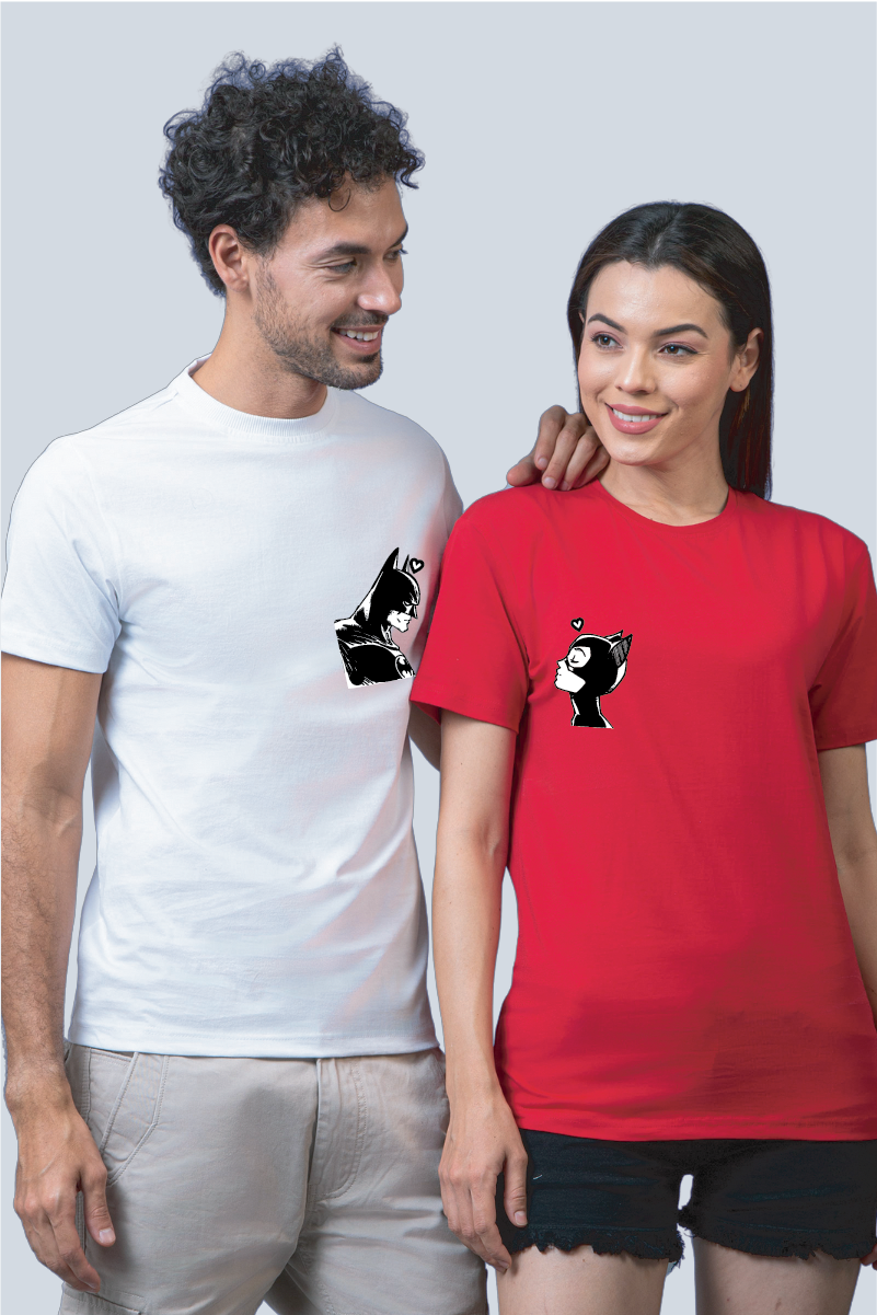 Batman & Catwoman Couple Unisex Tees - Pack of 2