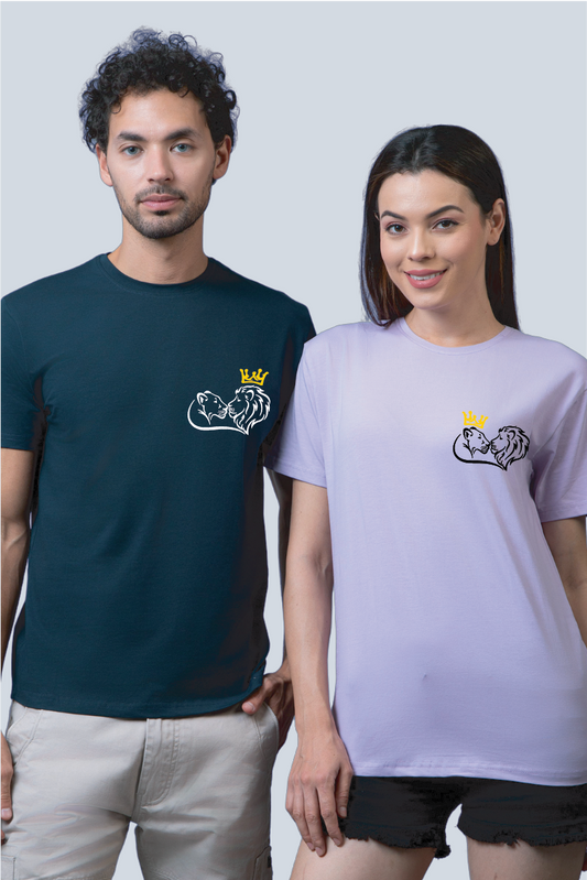 Royal Crest Lion Couple Unisex Tees - Pack of 2