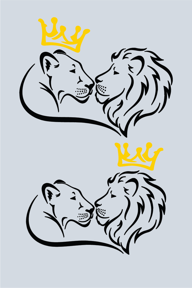 Royal Crest Lion Couple Unisex Tees - Pack of 2