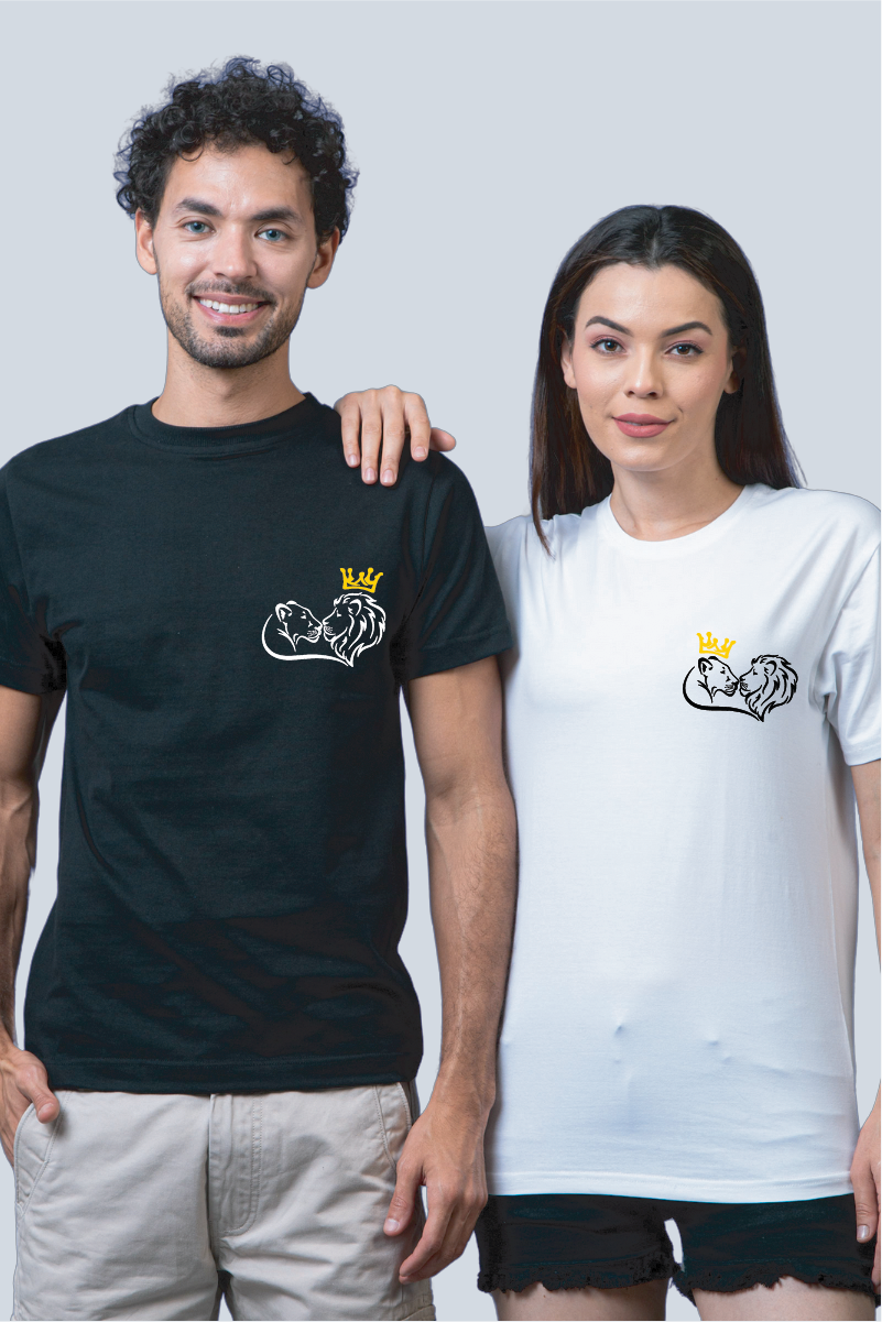 Royal Crest Lion Couple Unisex Tees - Pack of 2