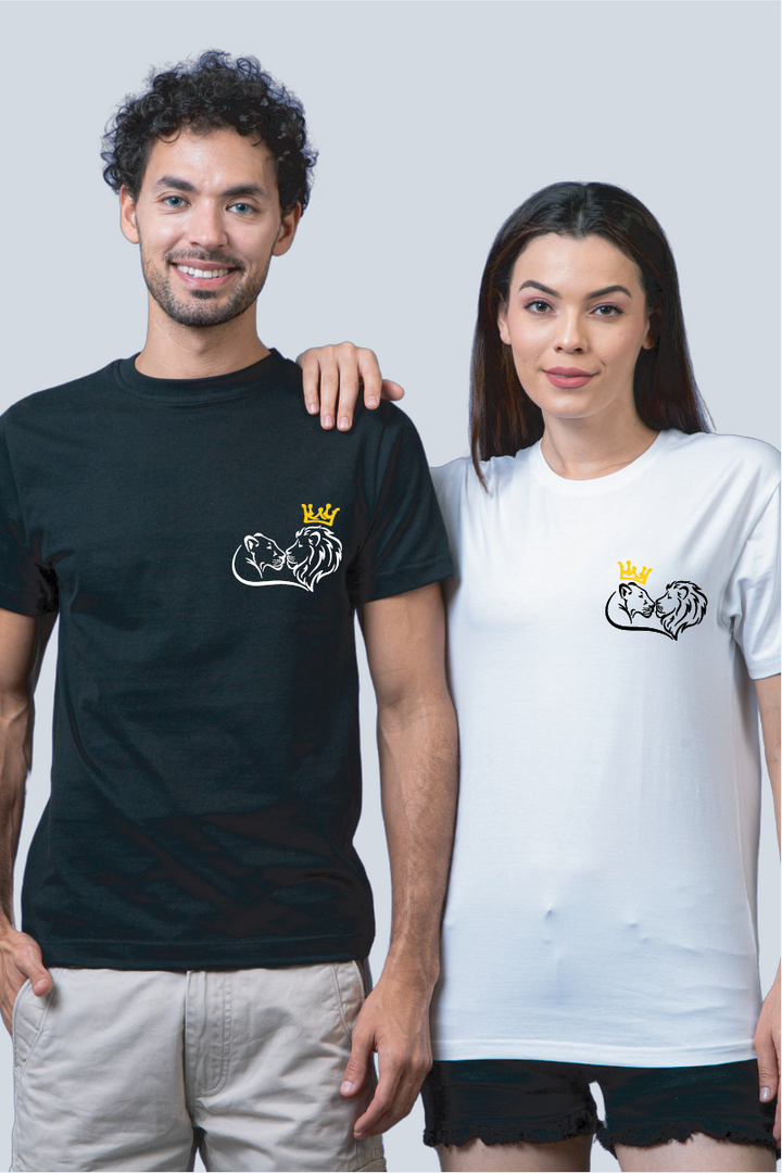 Royal Crest Lion Couple Unisex Tees - Pack of 2