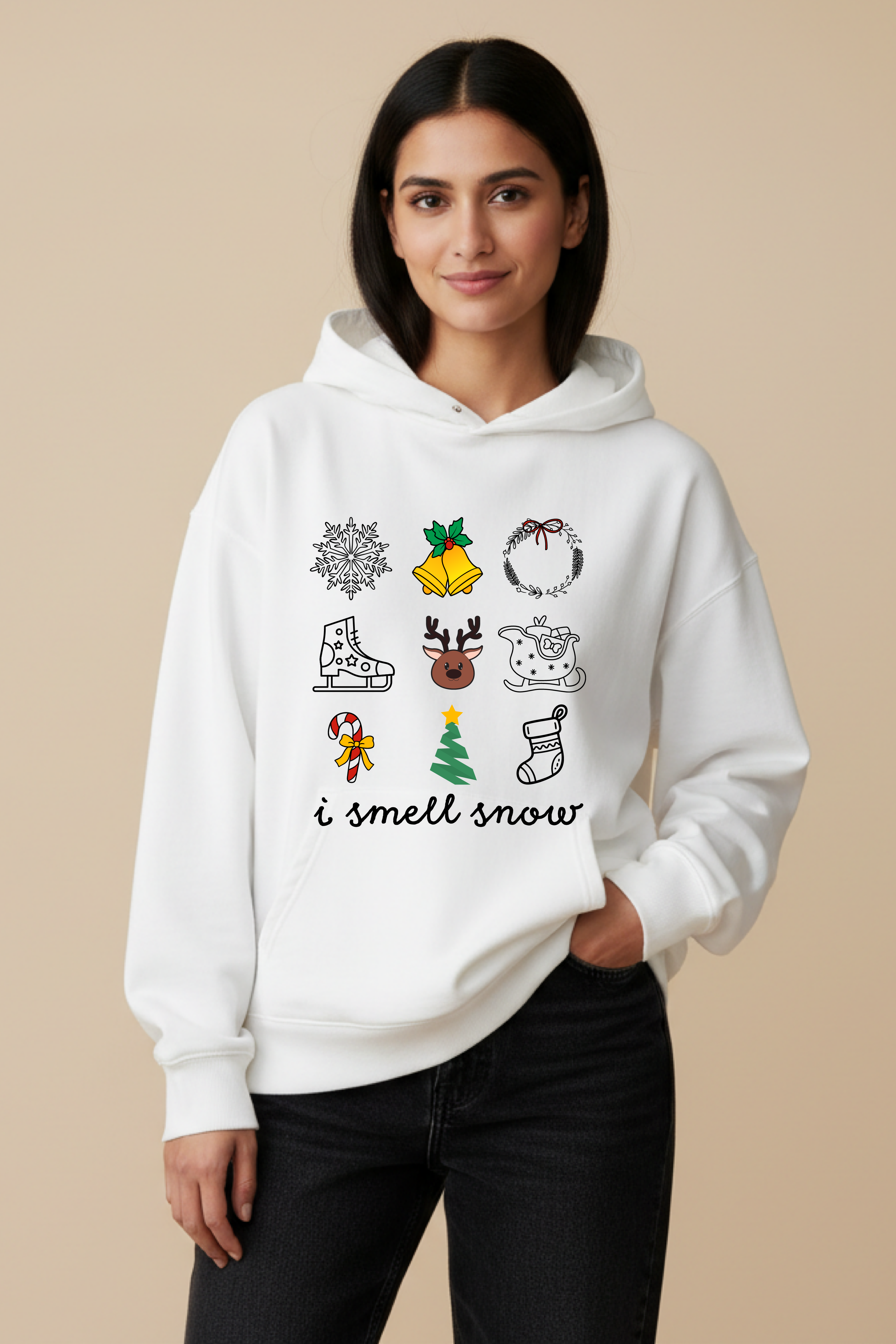 I Smell Snow Oversized Drop-Shoulder Hoodie
