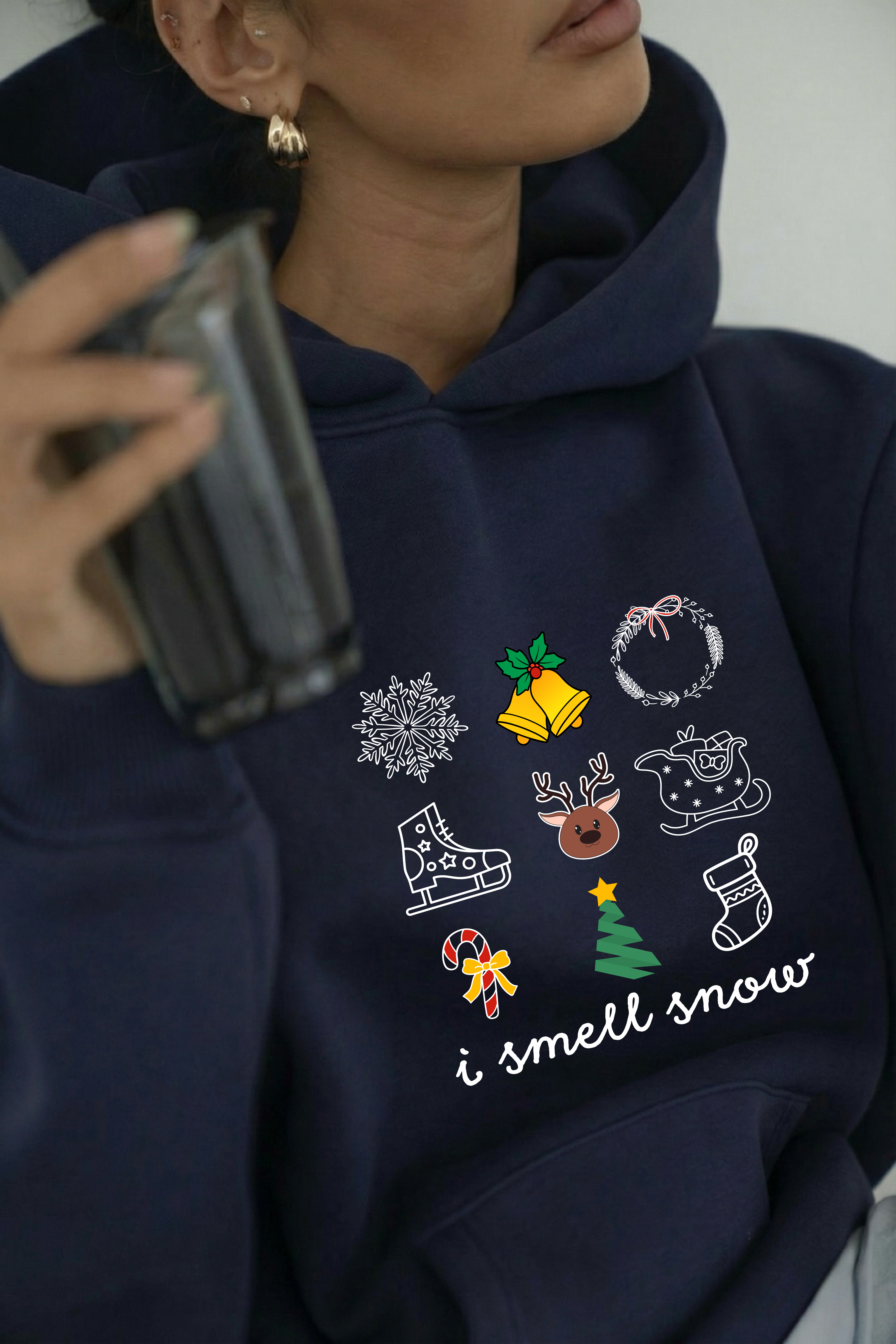 I Smell Snow Oversized Drop-Shoulder Hoodie