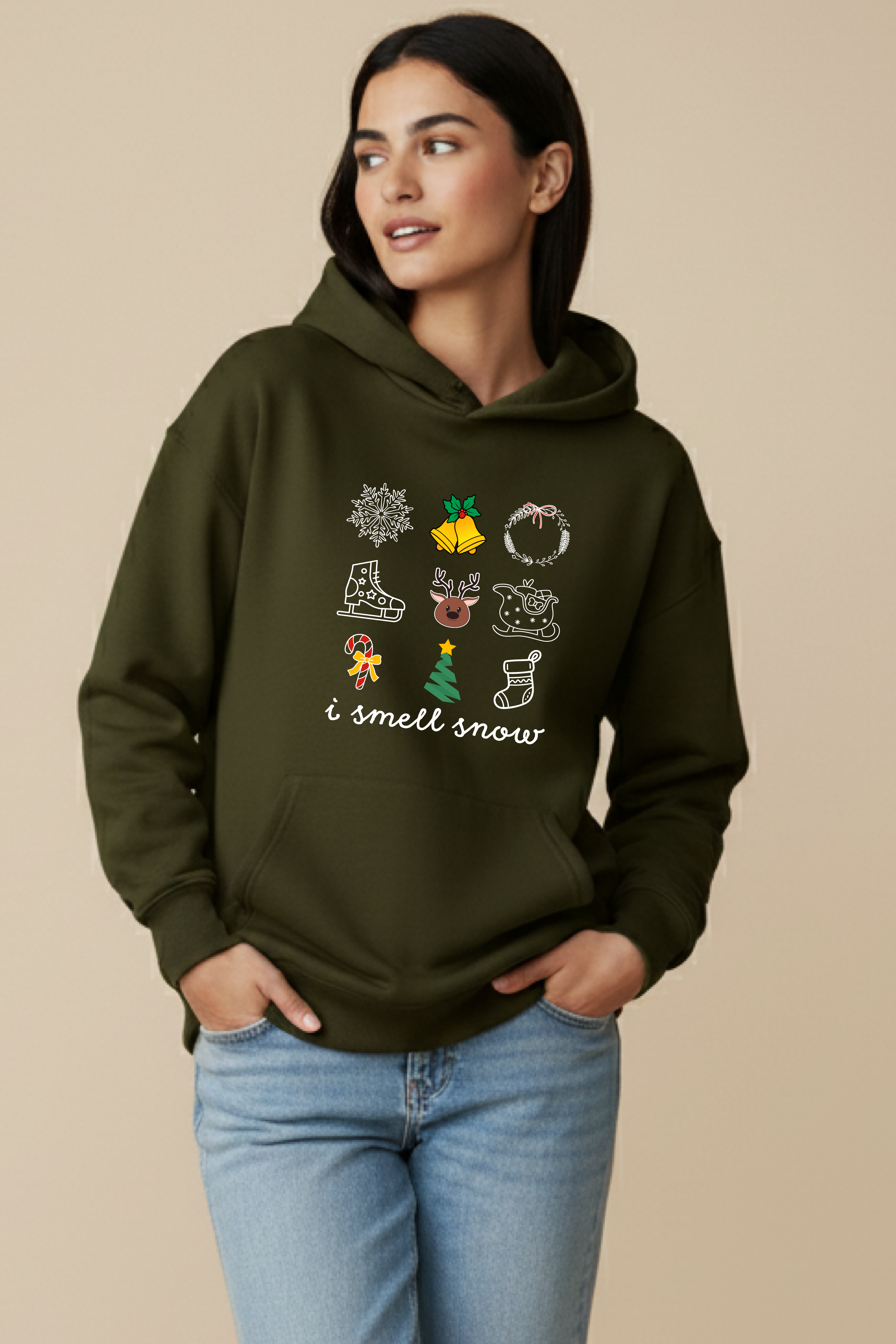 I Smell Snow Oversized Drop-Shoulder Hoodie