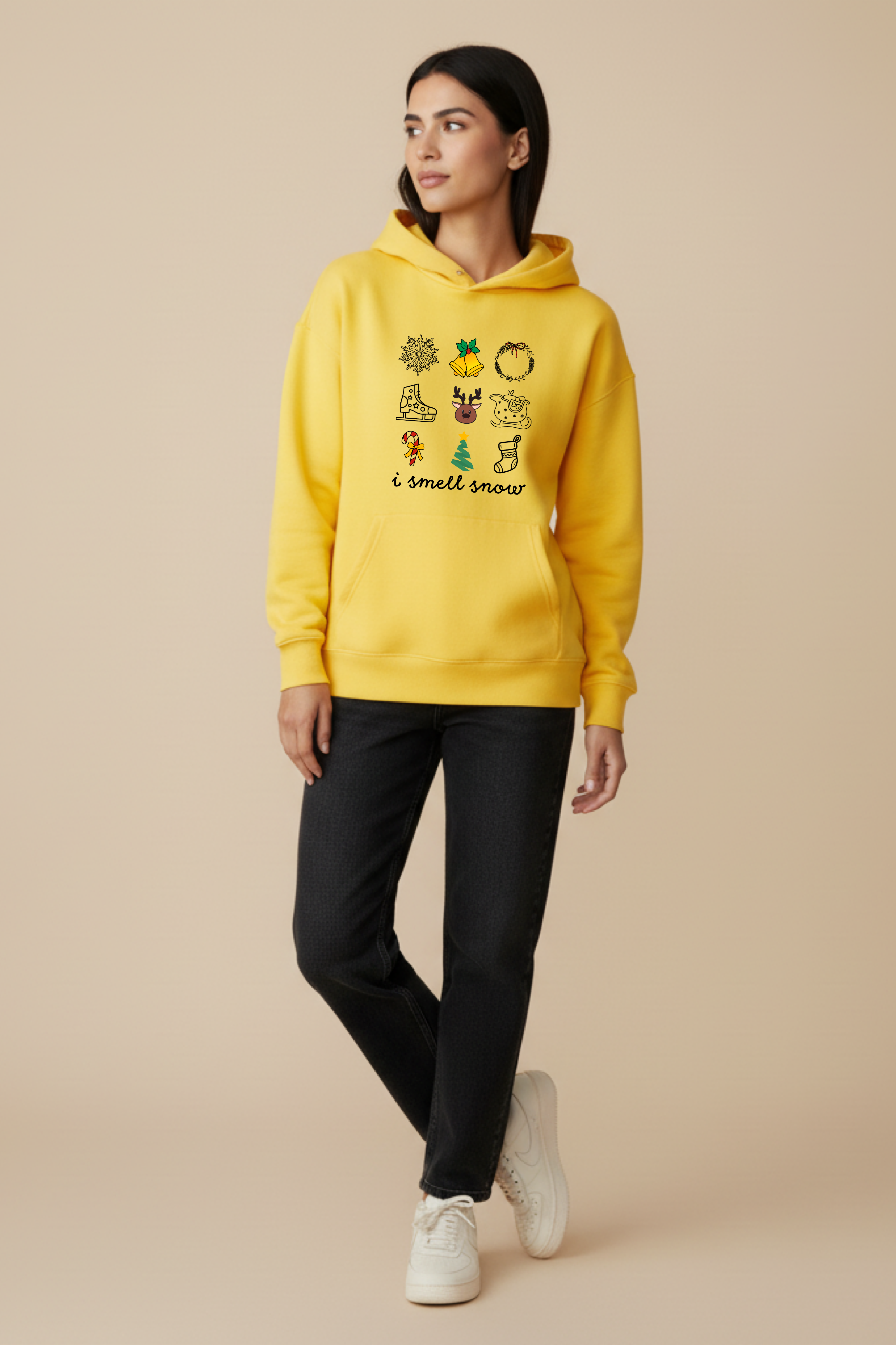 I Smell Snow Oversized Drop-Shoulder Hoodie