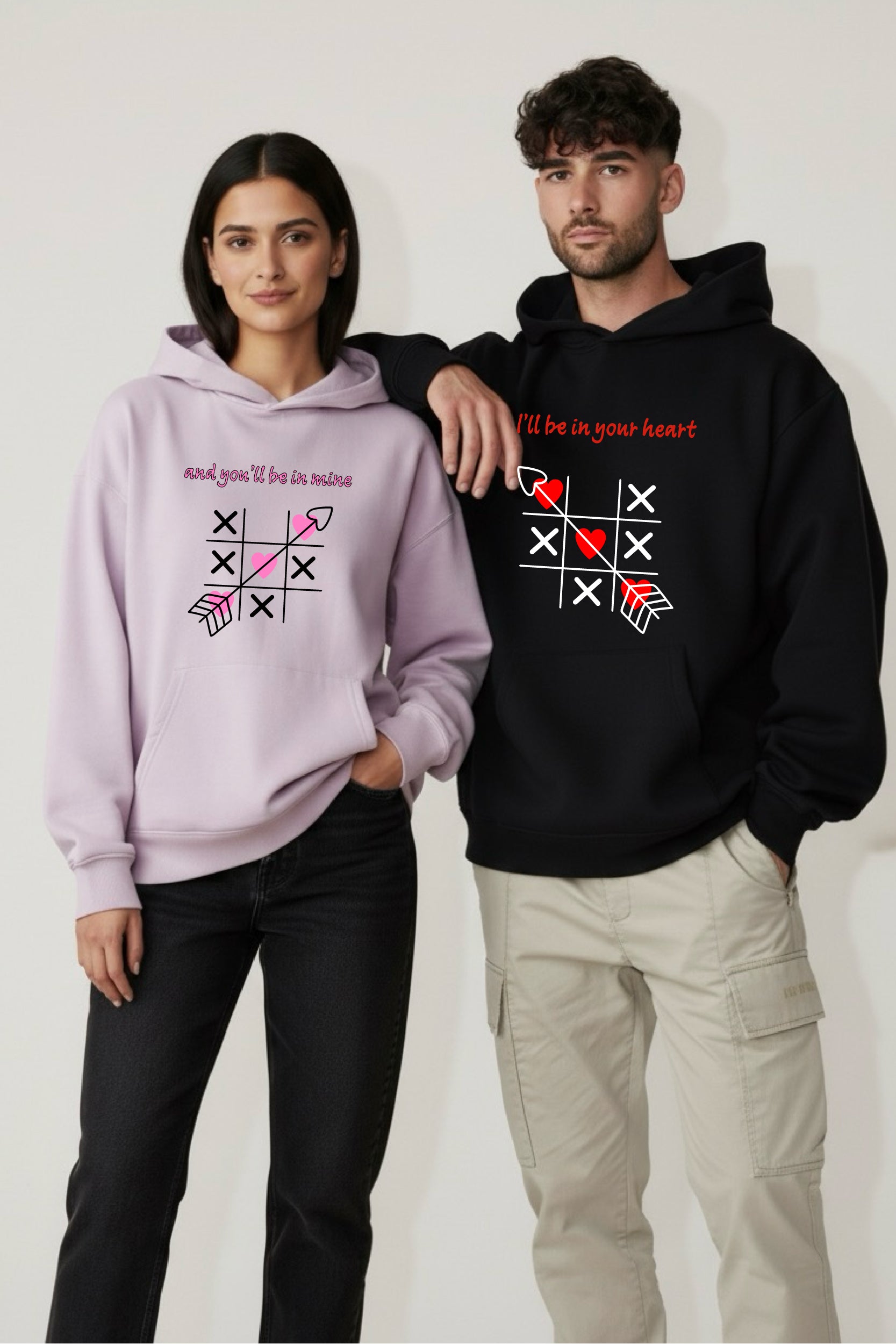 I Will Be in Your Heart Oversized Drop Shoulder Hoodies - Pack of 2