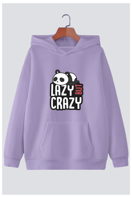 Lazy But Crazy Panda Oversized Drop-Shoulder Hoodie