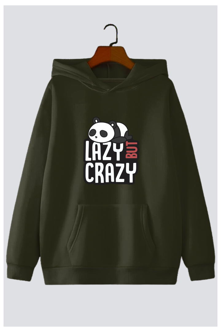 Lazy But Crazy Panda Oversized Drop-Shoulder Hoodie