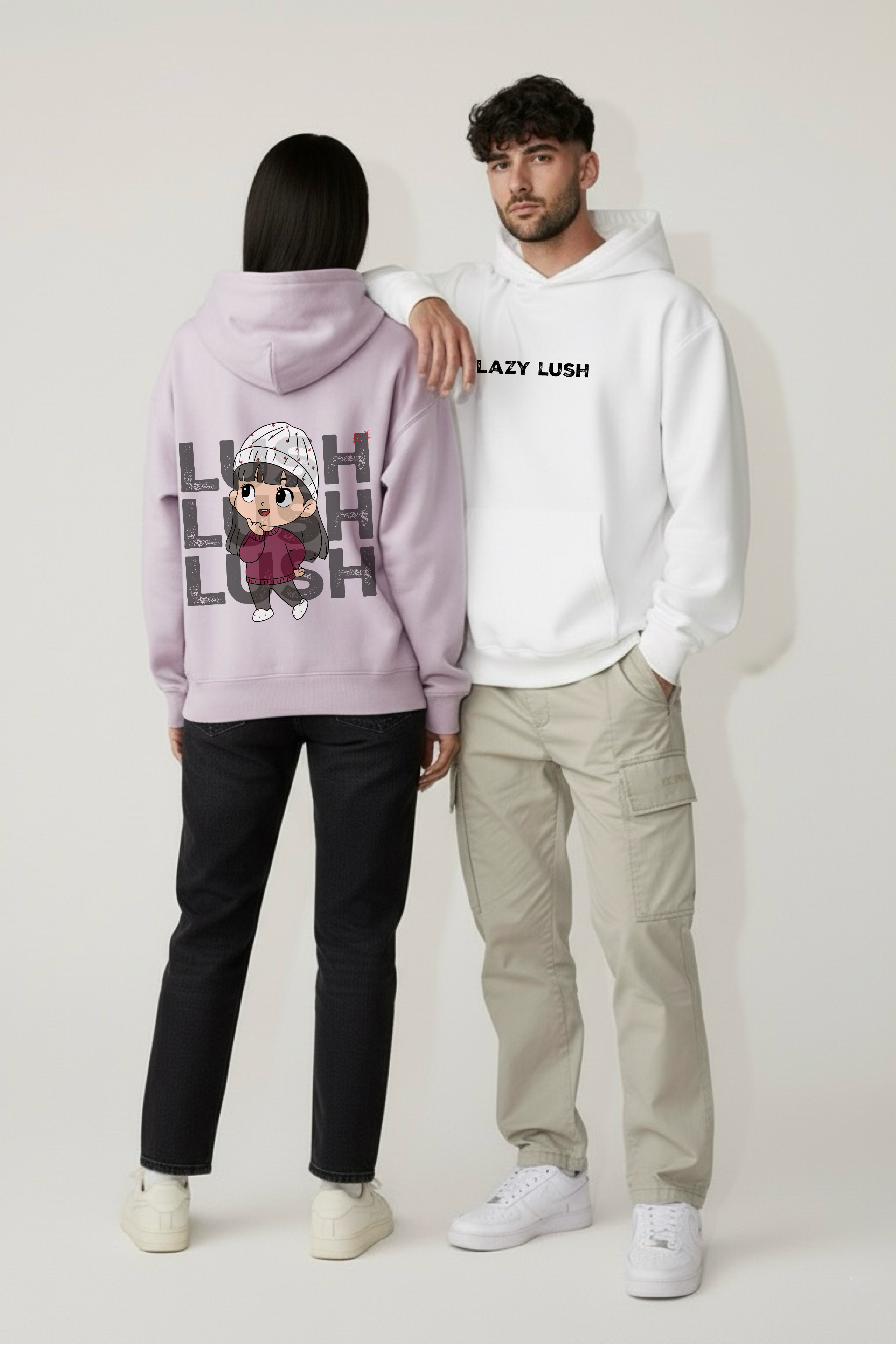 Lazy Lush Mascots Oversized Drop Shoulder Hoodies - Pack of 2