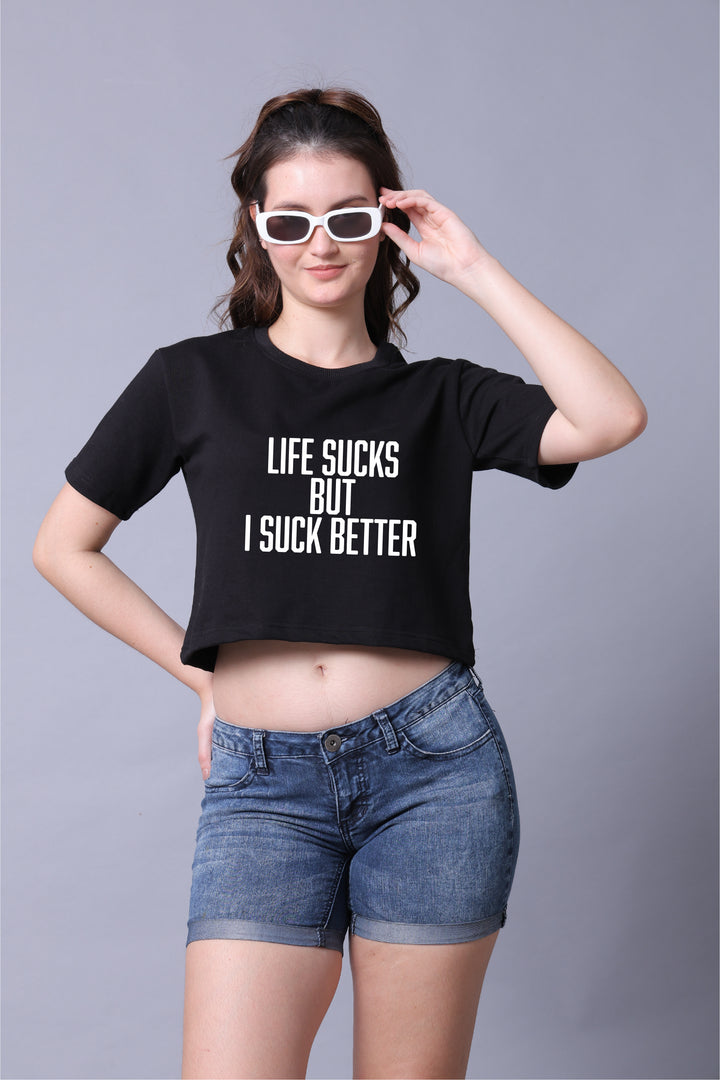 Life Sucks Women Crop Top
