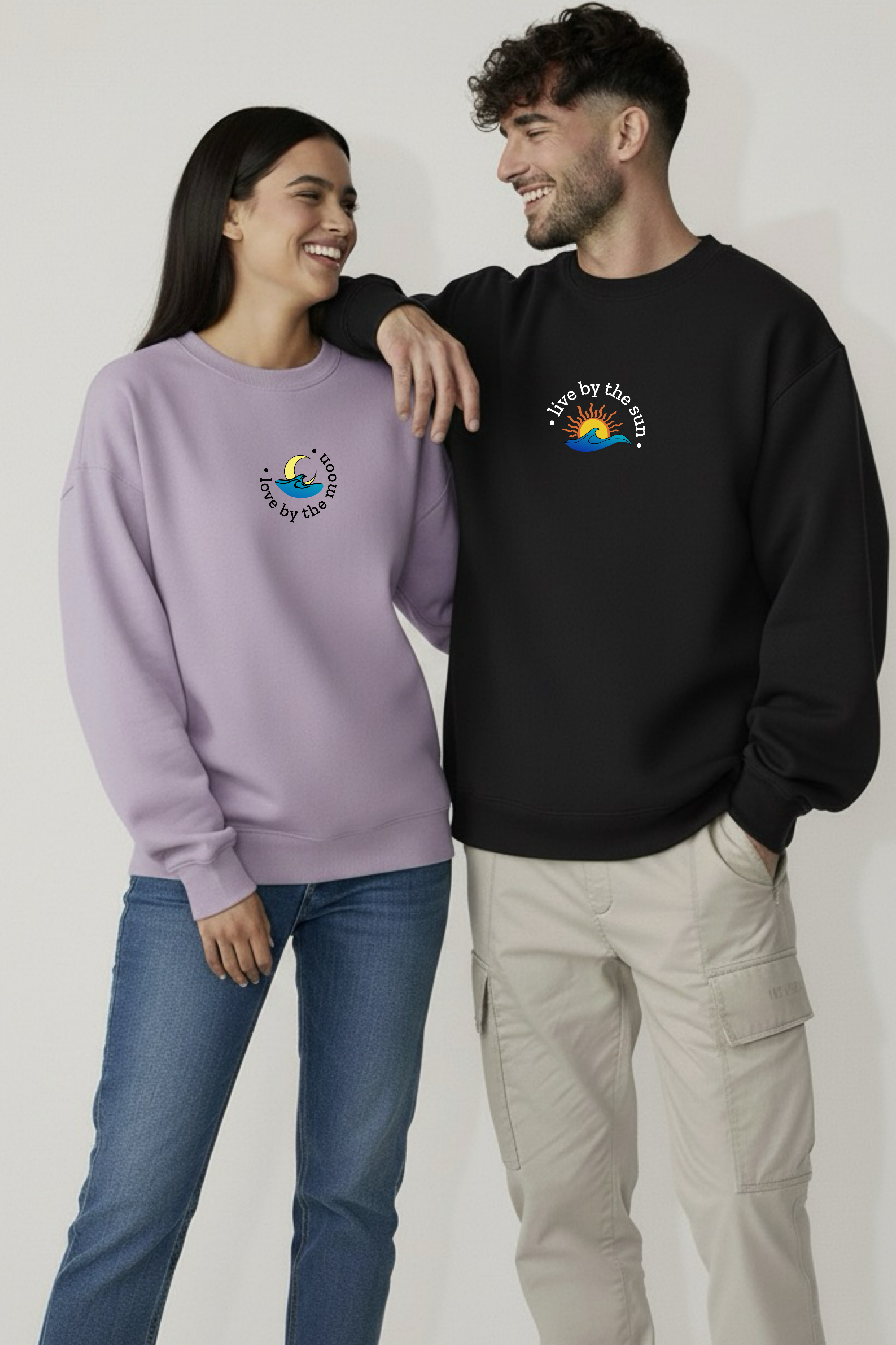Live by the Sun, Love by the Moon – Couple Unisex Sweatshirts (Pack of 2)