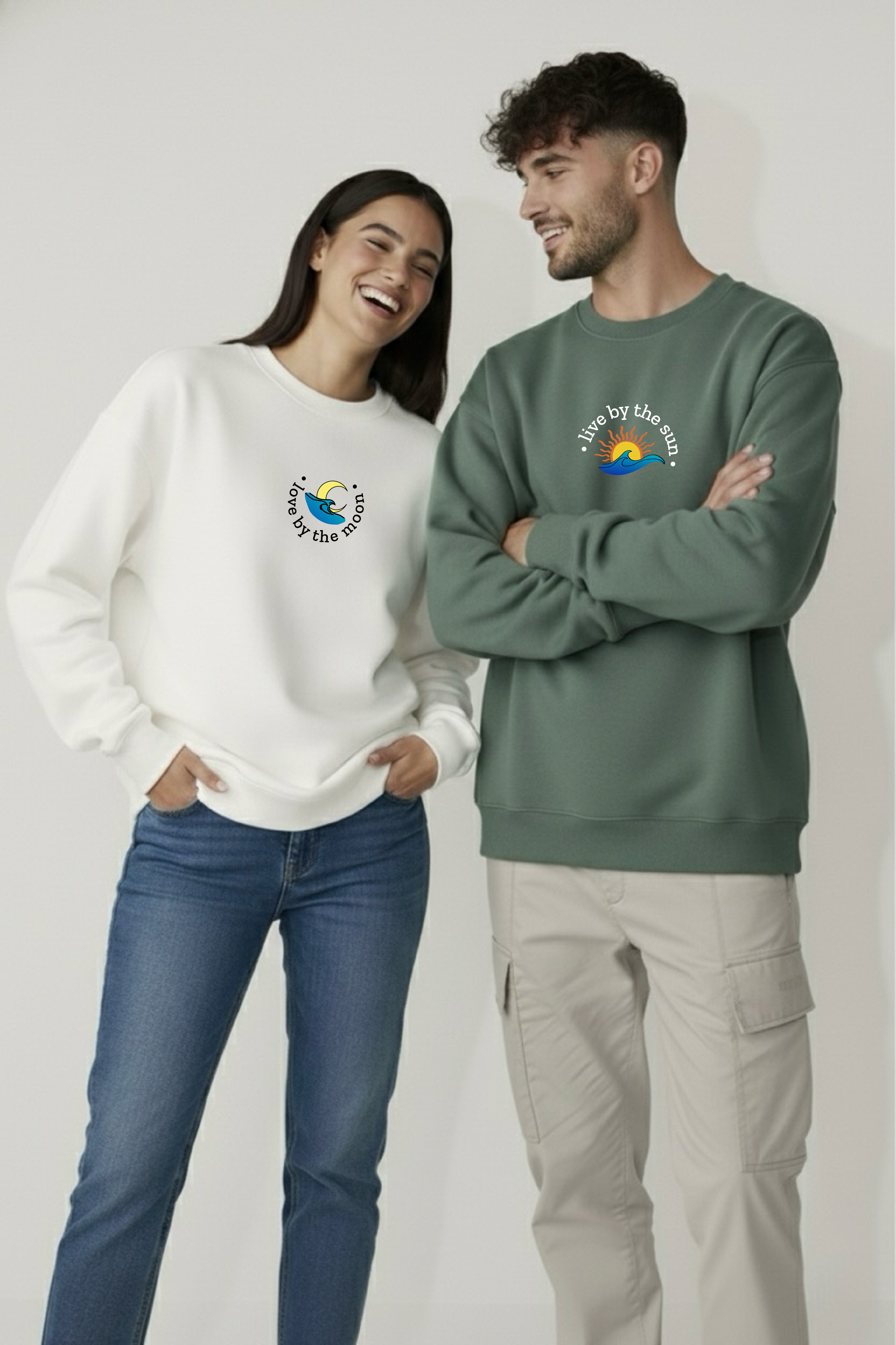 Live by the Sun, Love by the Moon – Couple Unisex Sweatshirts (Pack of 2)