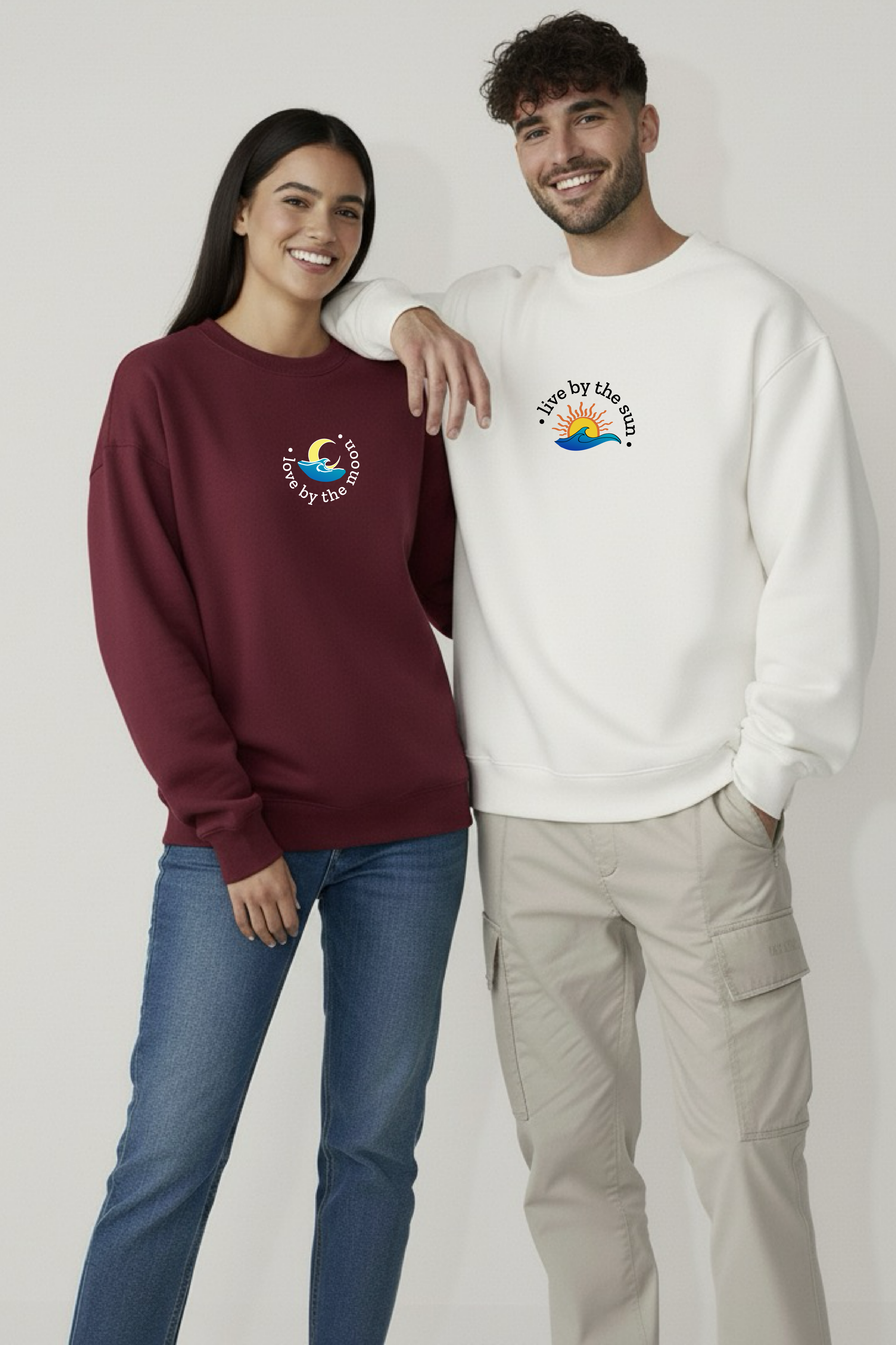 Live by the Sun, Love by the Moon – Couple Unisex Sweatshirts (Pack of 2)