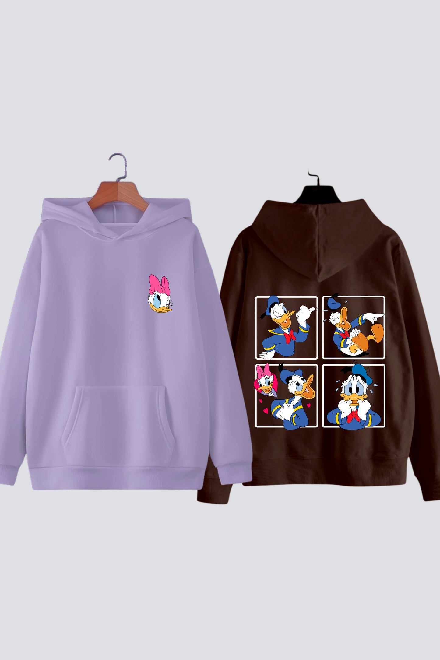 Duck Duo Couple Oversized Drop-Shoulder Hoodies - Pack of 2