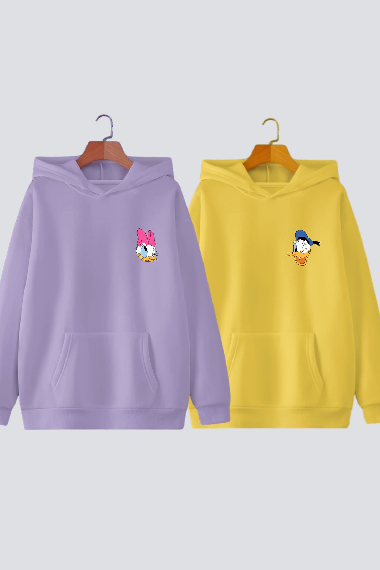 Duck Duo Couple Oversized Drop-Shoulder Hoodies - Pack of 2