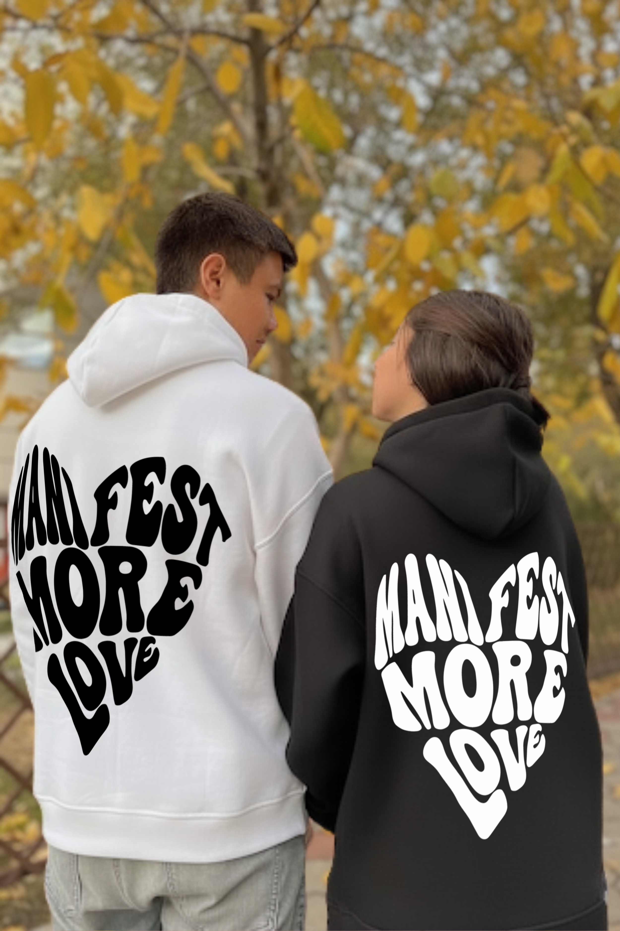 Manifest More Love Couple Oversized Drop Shoulder Hoodies - Pack of 2