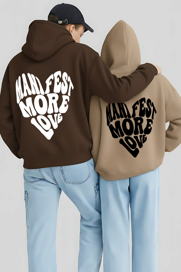 Manifest More Love Couple Oversized Drop Shoulder Hoodies - Pack of 2